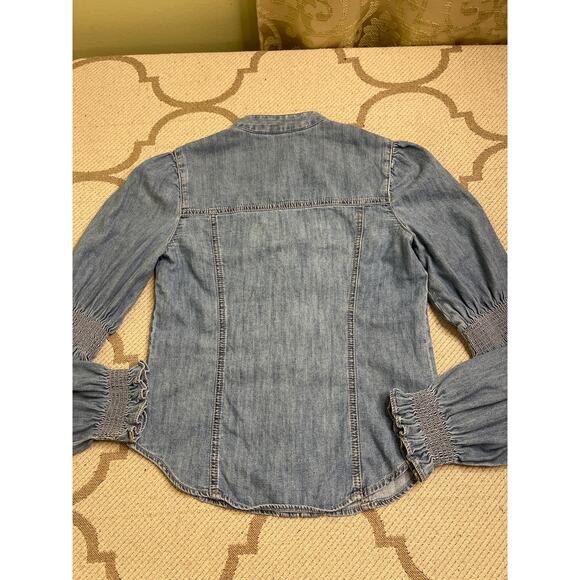 VERONICA BEARD Dalton Puff Sleeve Denim Shirt, size 2 - Picture 11 of 12